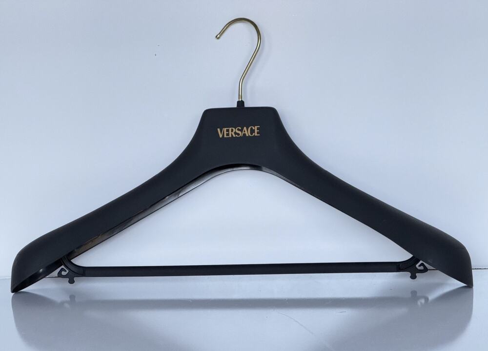 VERSACE Gray Plastic Suit/Jacket/Pants Hanger with Gold Hardware 17.6x7.5